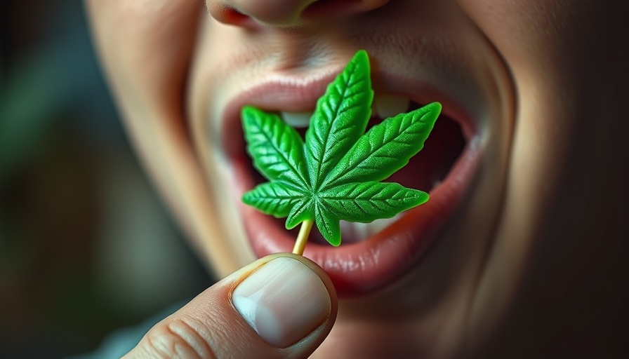Cannabis leaf-shaped candy close-up related to eating disorders
