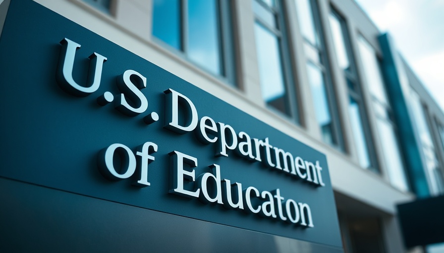 U.S. Department of Education sign on modern building facade, Trump Education Department changes