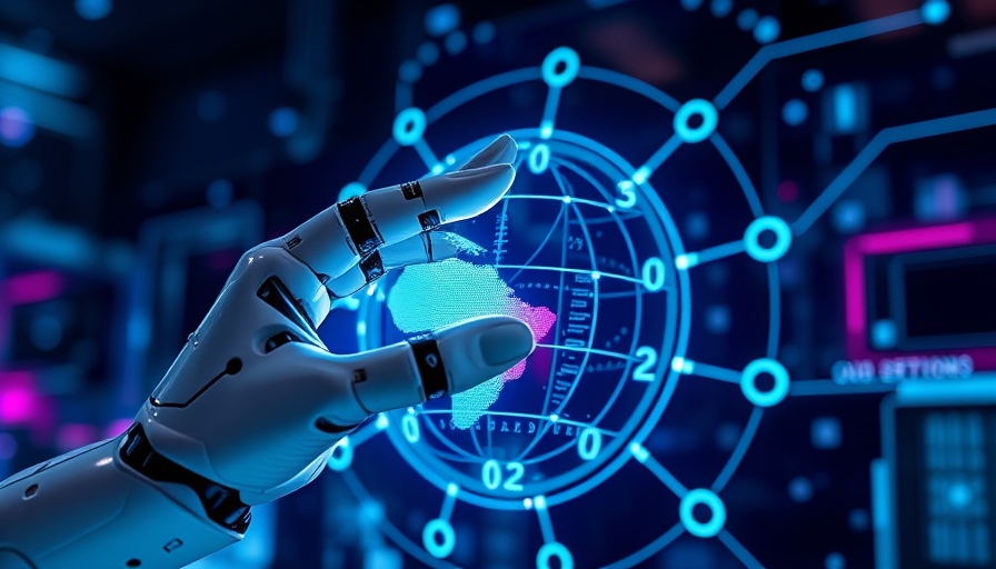 Futuristic robotic hand interacting with digital interface, representing Databricks growth in Bay Area.