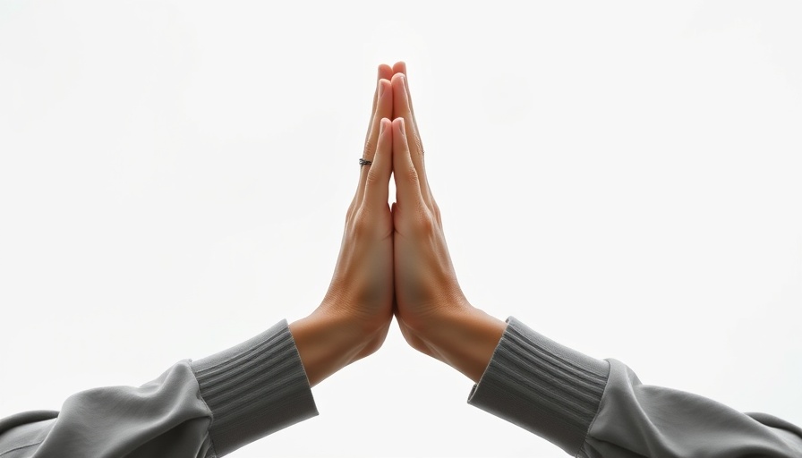 Person meditating in prayer pose, letting go of control.