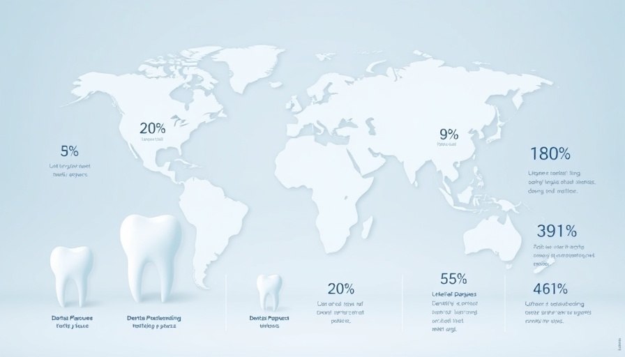 Minimalistic infographic on world map with dental plaque data.