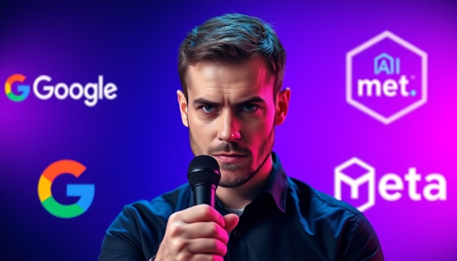 AI News and Trends: Man highlighting tech logos in a news roundup.
