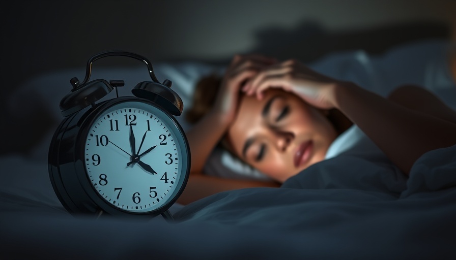 Worried woman with alarm clock, reflecting sleep schedule and health risks.