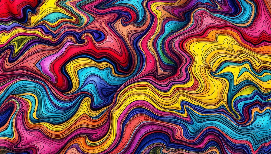 Colorful abstract topographic design in artistic style.