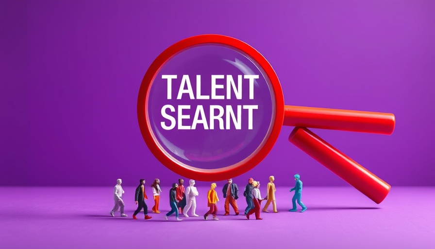 A magnifying glass searches diverse crowd to uncover hidden tech talent.