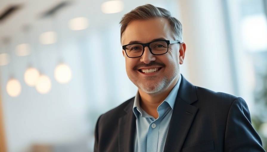 Middle-aged man smiling in a modern setting promoting healing your body from the inside out.
