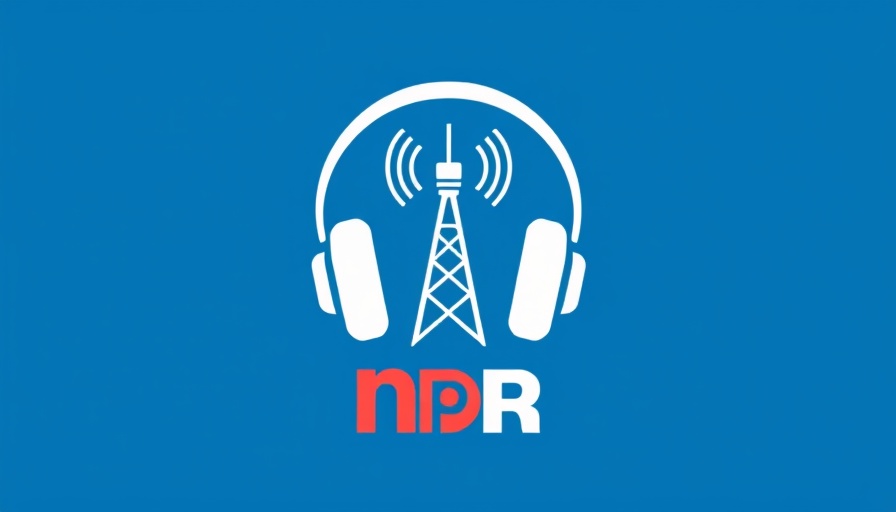 NPR logo with headphones and tower representing gender affirming healthcare for minors broadcasting.