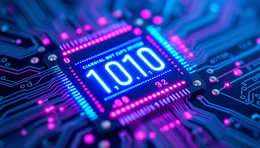 AI's democratization moment: futuristic microchip and digital code.