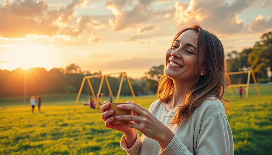 Woman enjoying morning in park, shifting out of survival mode.