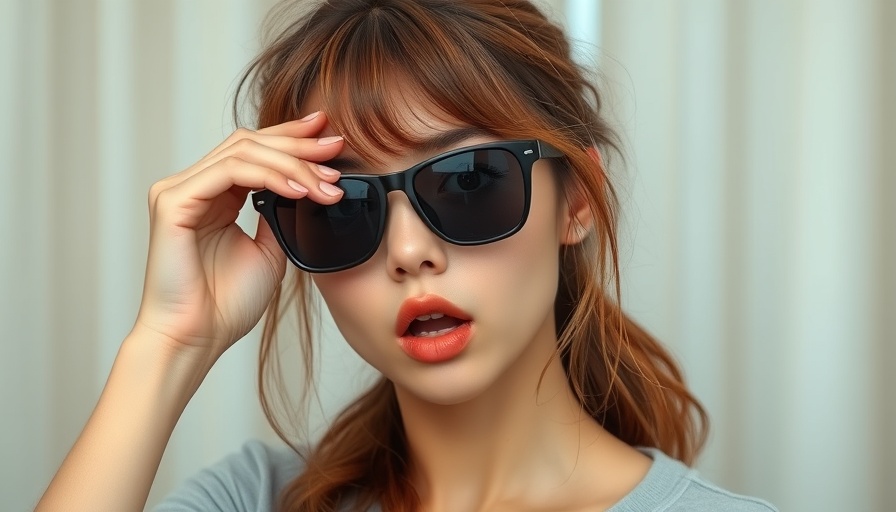 Woman surprised covering eyes with a curtain backdrop.