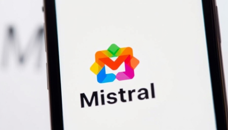Modern AI sustainability logo on smartphone screen with blurred background.