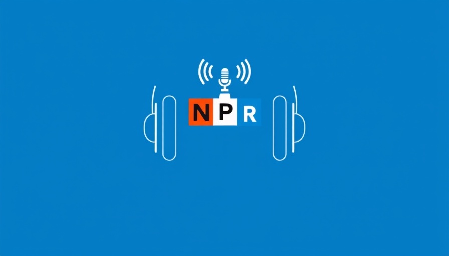Minimalistic NPR logo on blue background.