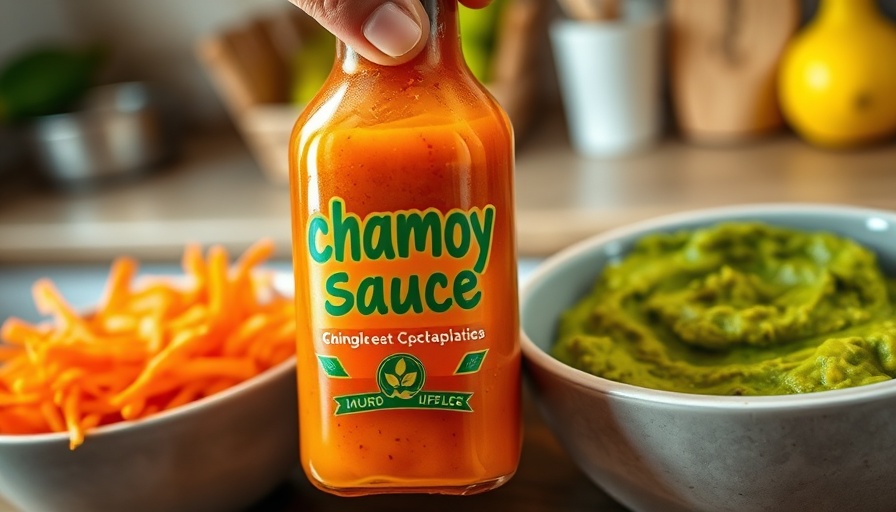 Vibrant chamoy bottle and healthy dishes reflecting fitness journey this weekend.