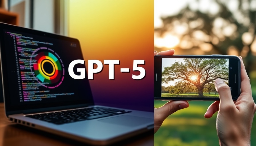 Collage depicting GPT-5 with tech and nature, showcasing its diverse applications.