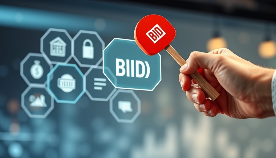 Digital bidding interface illustration with bid paddle, Claude for $1.