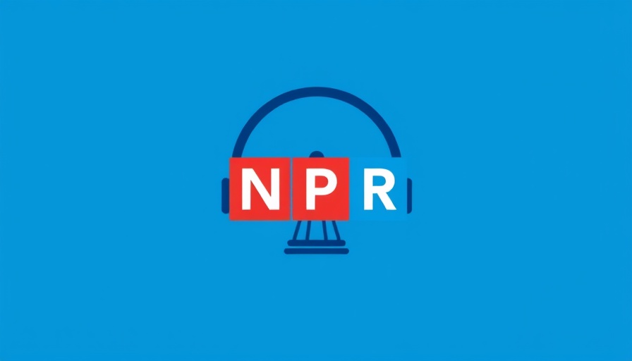 Minimalist NPR logo in blue with radio tower and headphones.