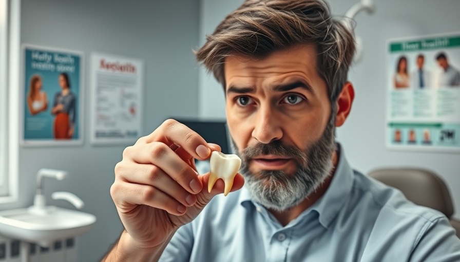 What should I do if I knock out a tooth? Concerned man holding a tooth.