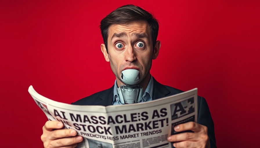 AI Models Predict Future Markets with newspaper headline and man.