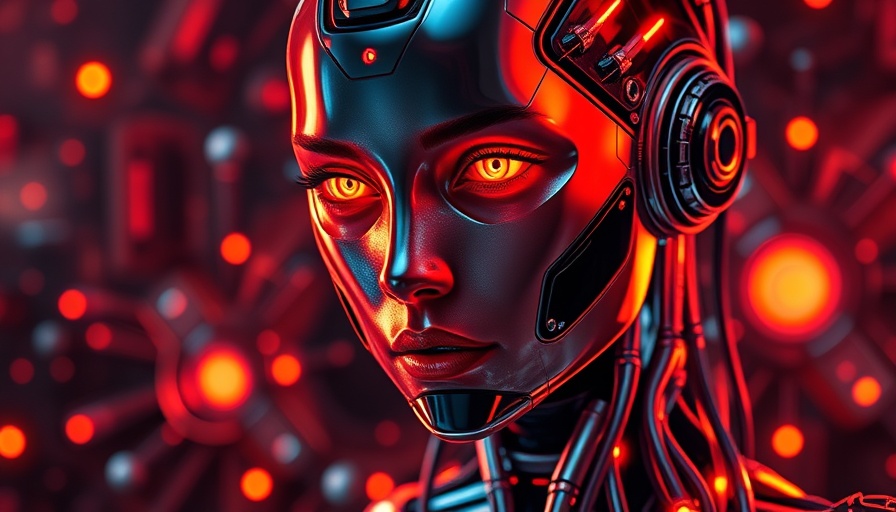 Futuristic metallic android with glowing features, open-source foundation model AI.