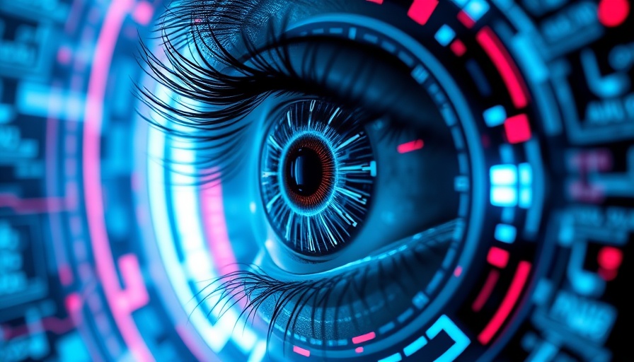 Futuristic digital eye with AI interfaces for malware detection