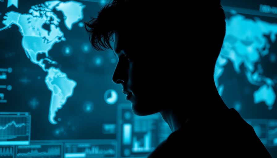 AI Clone Tools concept with digital interfaces and silhouette.