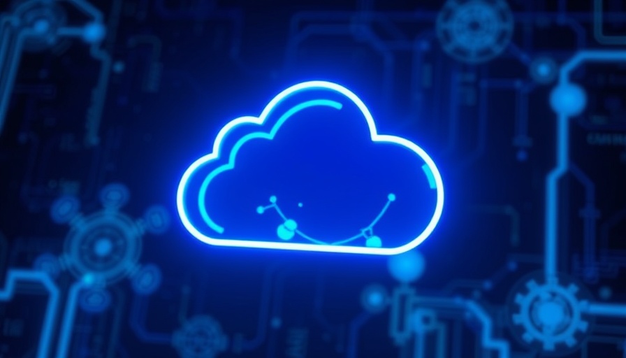 Futuristic neon cloud icon representing CareCloud Medsphere Acquisition.
