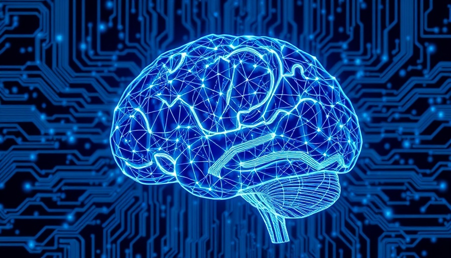 Agentic AI concept with digital brain and circuitry.