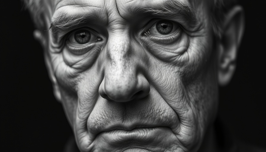 Close-up of a man's face expressing serious thought.
