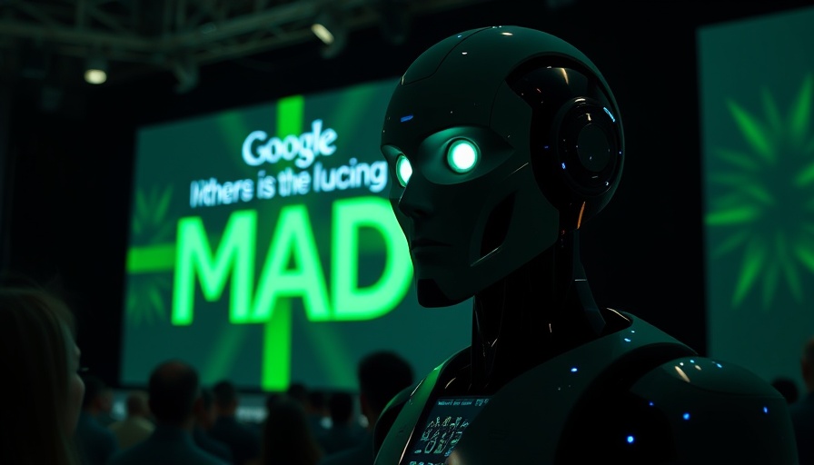 Futuristic humanoid robot at Google MAD introduction.