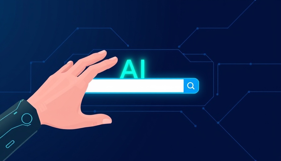 AI-driven search interface illustration, minimalist design.