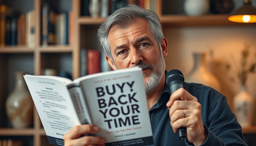 Man discussing 'Books to Get Rich' with a book in hand