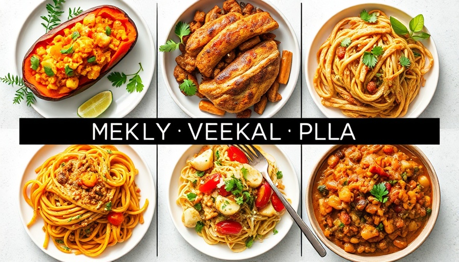 Weekly Meal Plan for Healthy Families with variety of dishes.