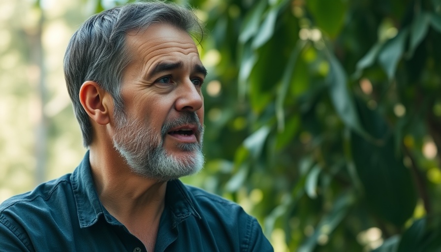 Engaged middle-aged man illustrating everyday connection outdoors.