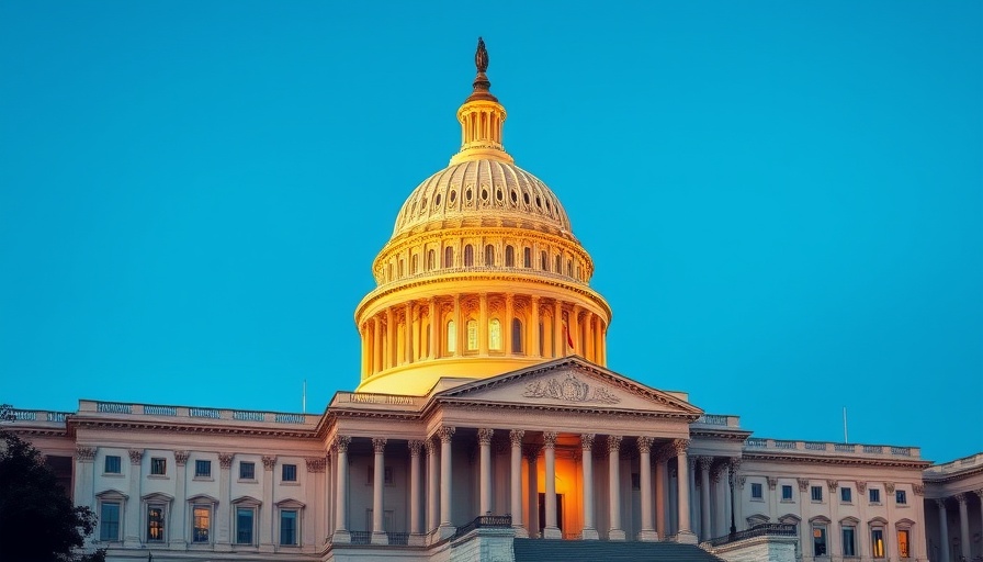 Could AI ever be president: Illuminated Capitol building under blue sky.