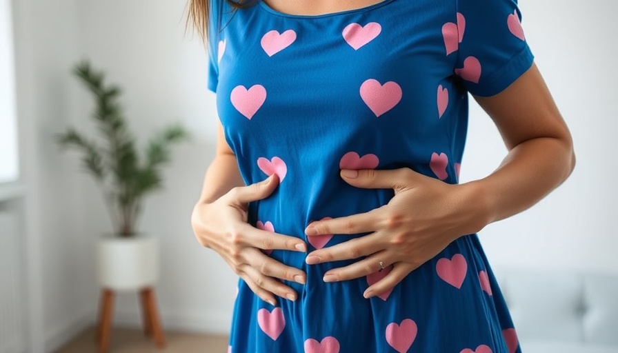 Leaky Bladder Solutions: Person expressing concern in heart-patterned dress.