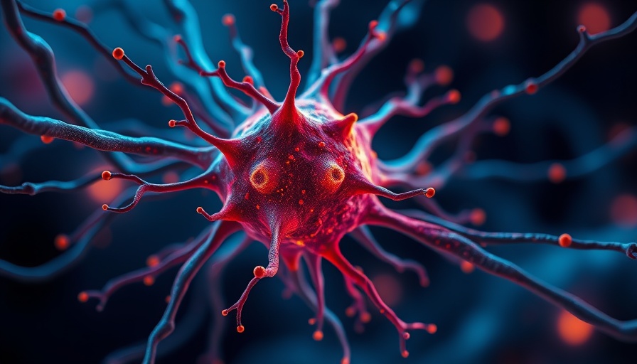 Dynamic illustration depicting neuron overactivity in relation to Parkinson's disease.