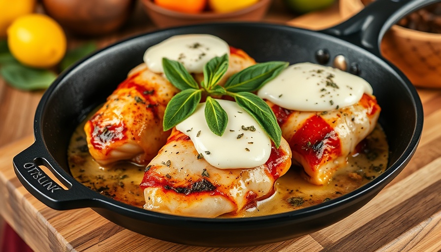 Delicious Chicken Saltimbocca in skillet with fresh sage.