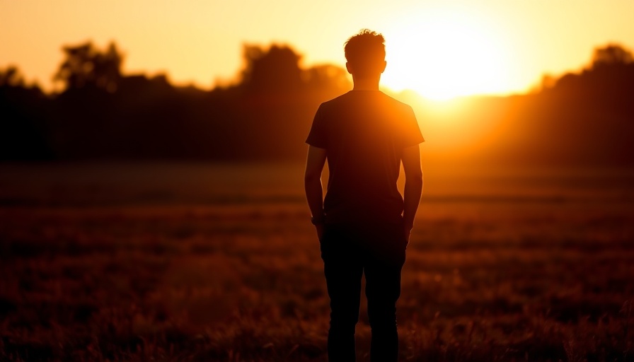Silhouetted person at sunrise embodying inner peace and happiness.