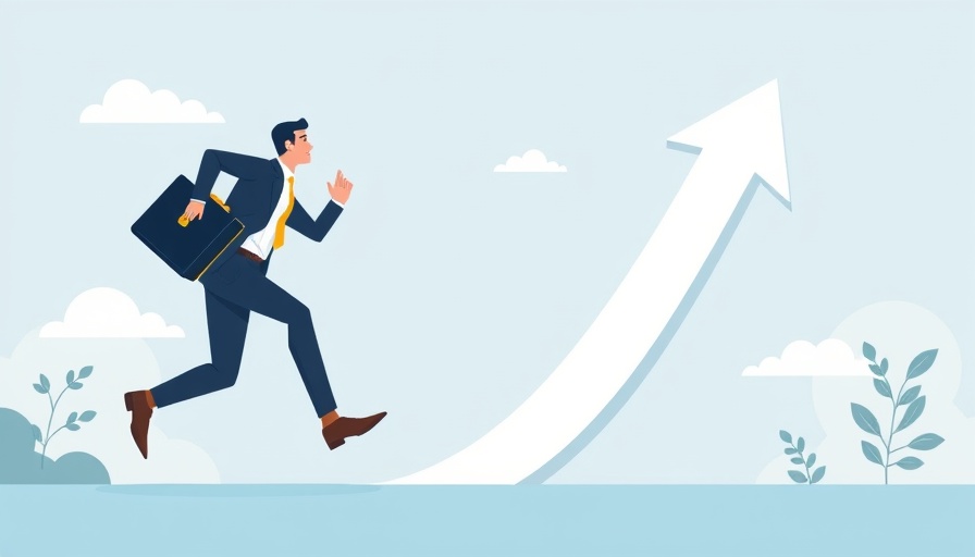 Illustration of a businessperson running with a briefcase, symbolizing sprint-based SEO approach