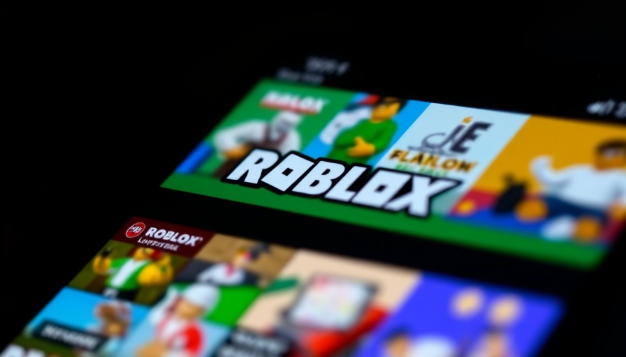 Smartphone displaying Roblox app with colorful visuals