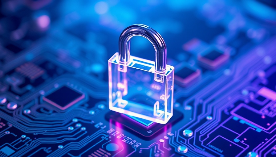 Digital lock icon representing digital sovereignty on a circuit board.
