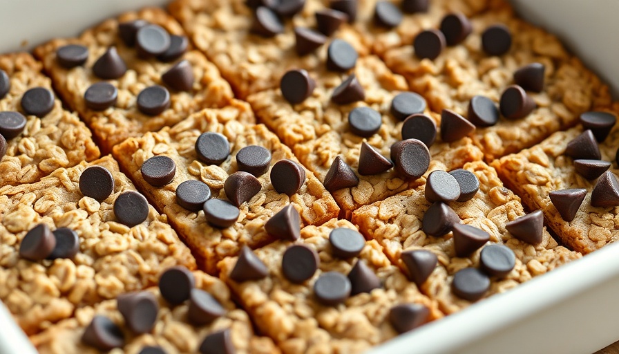 Peanut butter zucchini bread baked oatmeal with chocolate chips.