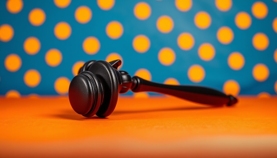 Pop art style gavel in Google Antitrust Ruling theme.