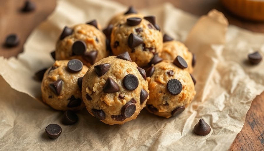 Honey cinnamon almond butter energy bites with chocolate chips.