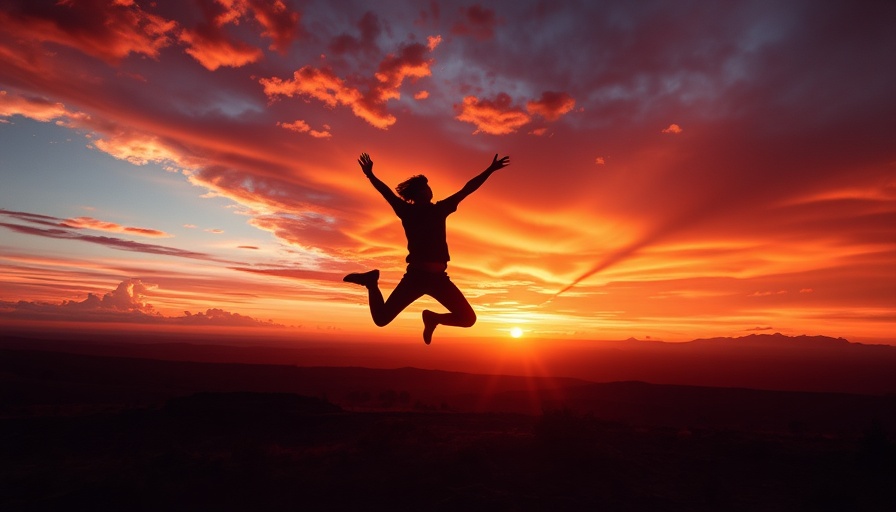 Silhouette jumping at sunset: Embracing Control for Personal Growth.
