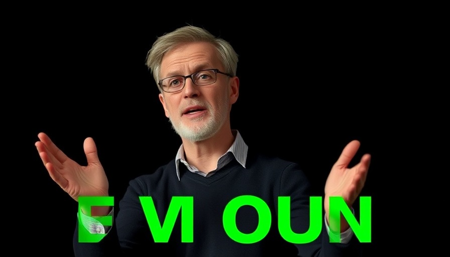 Man discussing AI hallucinations with expressive gestures.
