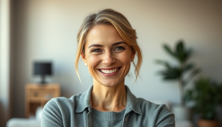 Confident woman smiling, representing Senior Planet Hotline support for older adults.