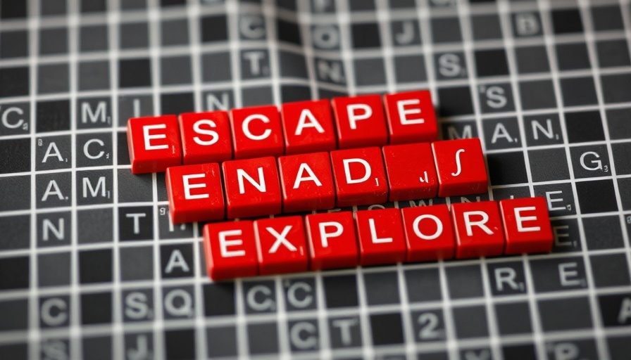 Colorful crossword puzzle promoting mental health benefits.