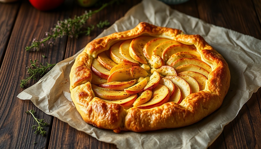 Golden apple cheddar galette recipe with rustic presentation
