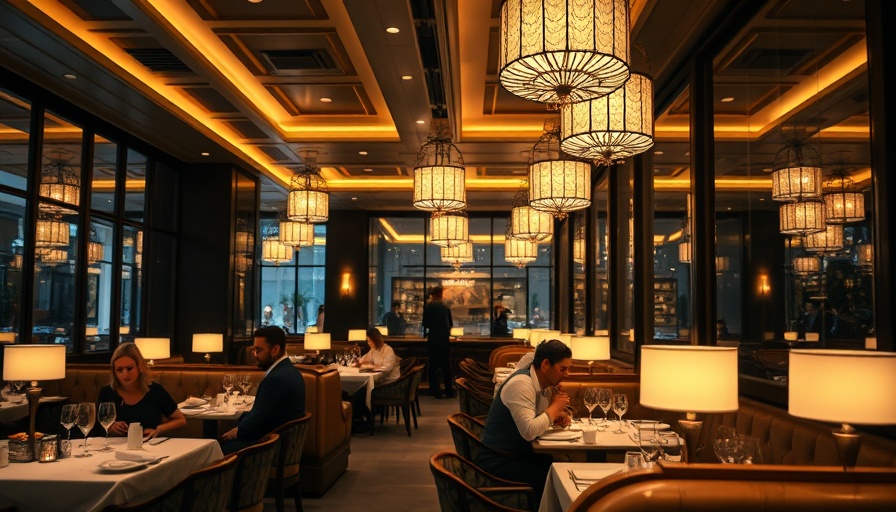 Chic dining space near NYCSCC with ambient lighting.